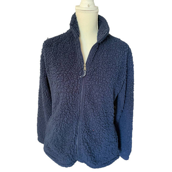 Boxercraft Womens Front Zip Fleece Jacket High Neck Long Sleeve Size S Blue - Picture 2 of 8